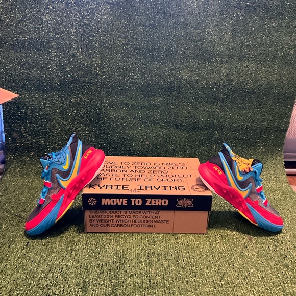 Nike Kyrie 8 GO SE sneakers in a black, blue, and tour yellow - Picture 4 of 9